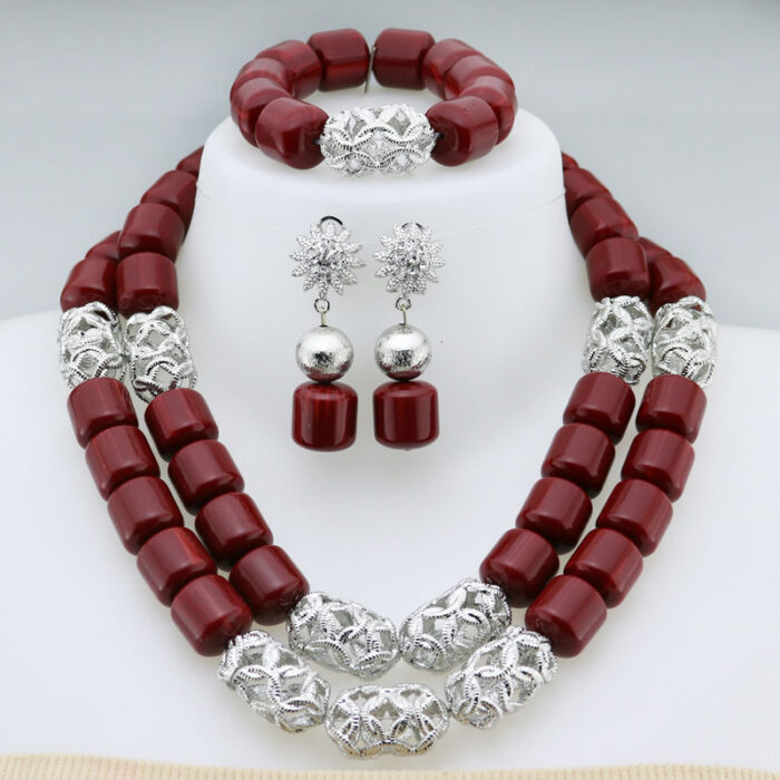 Nigerian Wedding African Beads Jewelry Set