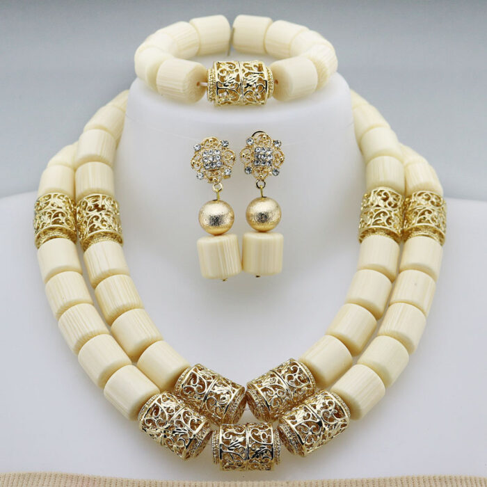 Nigerian Wedding African Beads Jewelry Set