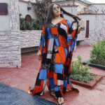 Oversize chiffon material long dress