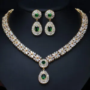 Bridal jewelry set in Cubic Zirconia Necklace Earring in JW3002