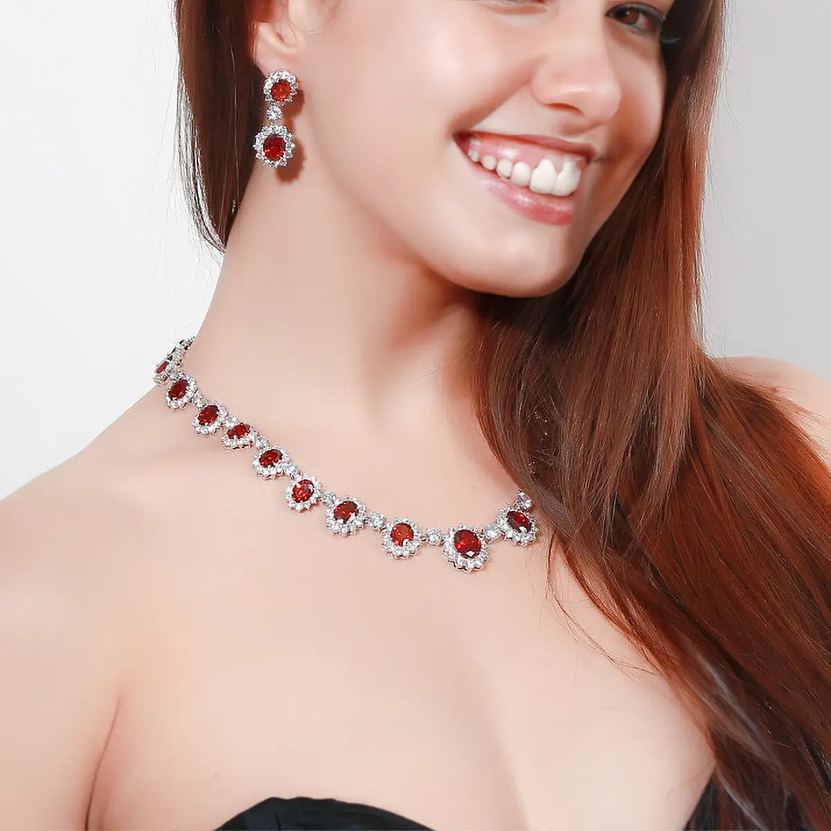 Fabulous Swarovski Crystal Bridal Necklace & Earring Set – La Bella Bridal  Accessories