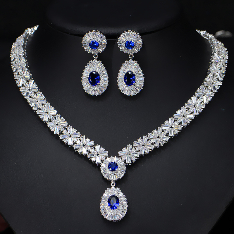 ZAKOL Brand Luxury White Dubai Nigeria Jewelry Set For Women CZ Zirconia Earrings Necklace Sets Bridal Wedding Dress - 36
