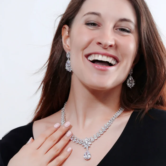 Bridal CZ Necklace Set