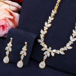 Zirconia silver Bridal Jewelry necklace set JW3022