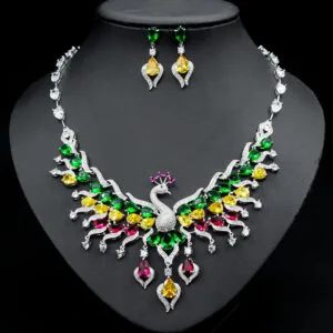 Wedding Jewelry Set: CZ Bridal Necklace and Earring Set JW3062