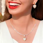 Sweetheart Pendant Necklace and Earrings Set