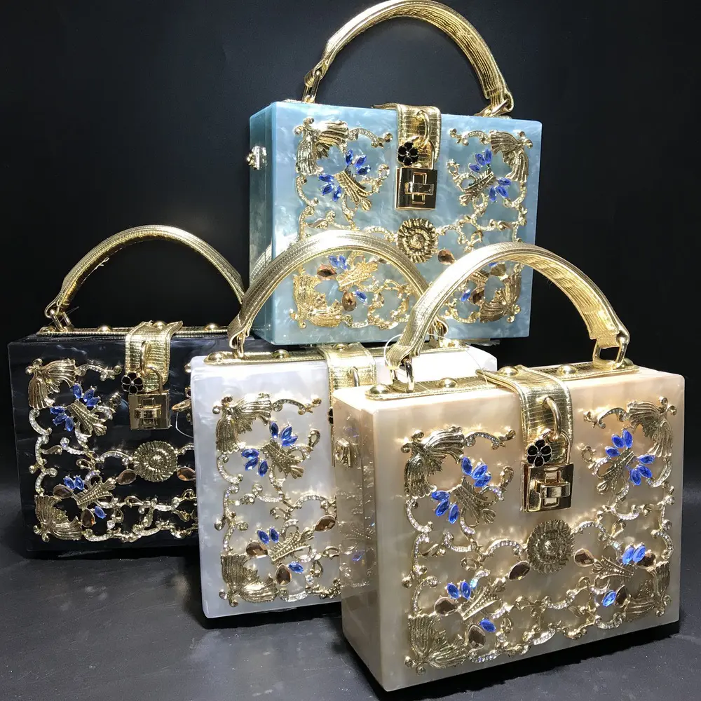Buy Golden Hard Case Clutch Purse, Bag Handmade With Designer Pattern,  Golden Bling, Shoulder Strap and Handle for Wedding, Evening Party. Online  in India - Etsy