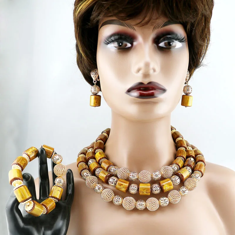High Quality Nigerian Wedding Necklace Jewelry Set JW1411