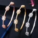 Dubai Full Sparkling Square CZ Zircon Wedding bangle JB1031