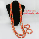 African Men Genuine Coral Bead Jewelry 36inch