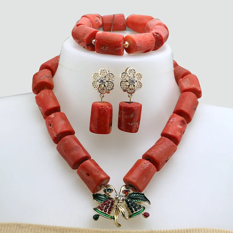 Nigeria coral beads jewelry set JW1575 1 Nigeria coral beads jewelry set JW1575