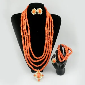 Luxury coral beads jewelry set JW1578