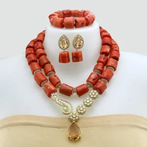 African coral beads necklace set JW1579