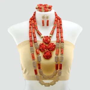 Luxury coral beads necklace set JW1582
