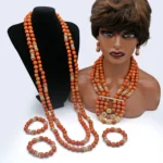 Luxury coral beads jewelry set for couple JW1599