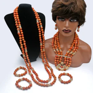 Luxury coral beads jewelry set for couple JW1599