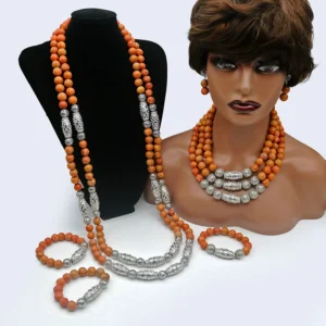 Luxury coral beads jewelry set for couple JW1600