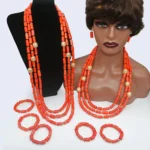 Luxury coral beads jewelry set for couple JW1601
