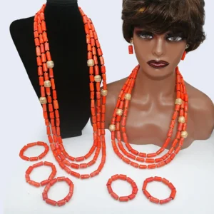 Luxury coral beads jewelry set for couple JW1601