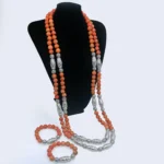 Luxury coral beads jewelry set 1603