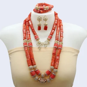 African coral beads jewelry set JW1605