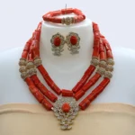 African coral beads jewelry set JW1606