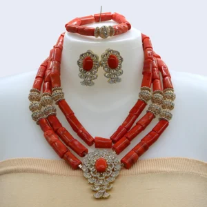 African coral beads jewelry set JW1606