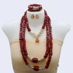 African red coral beads jewelry set JW1607