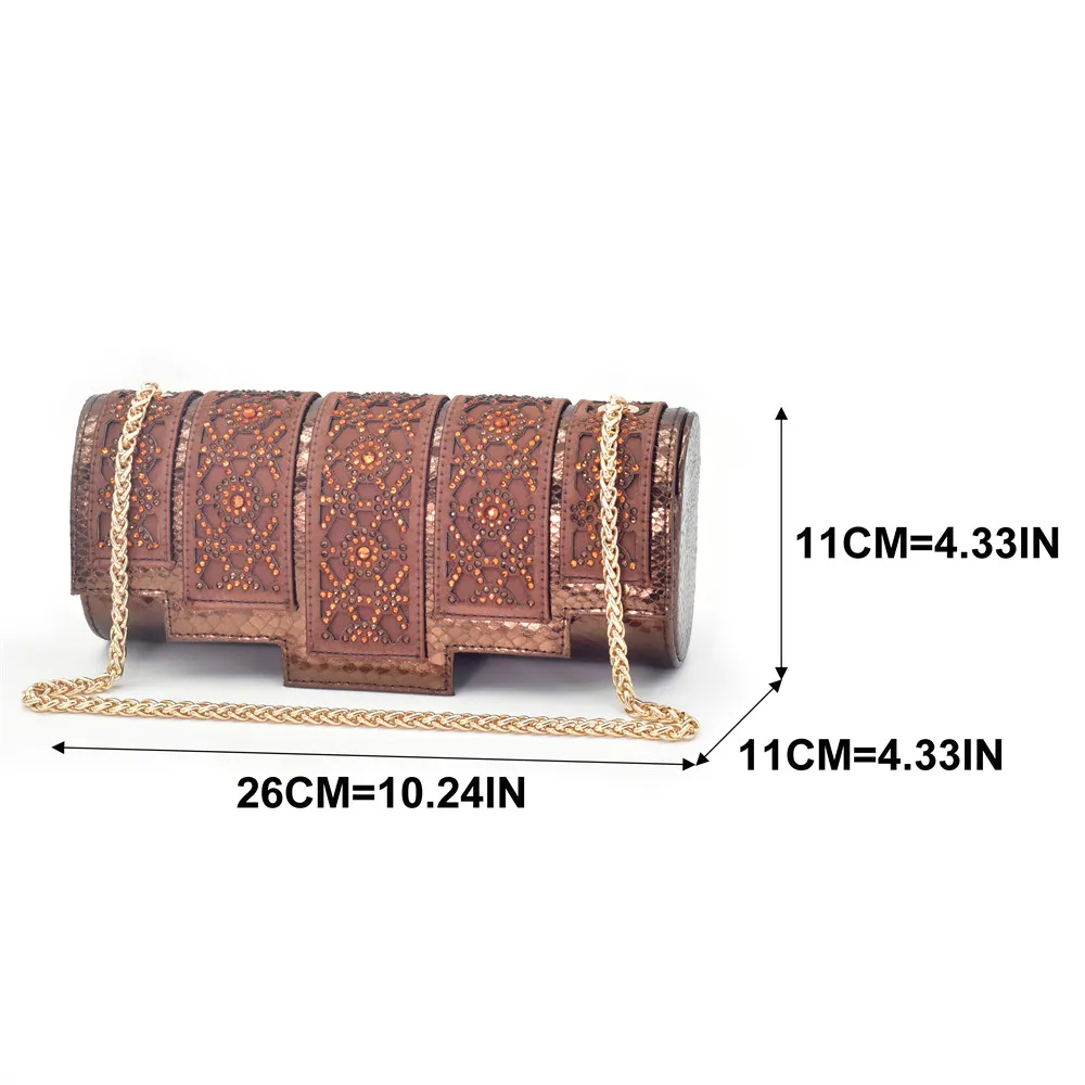 Brown Hollow Out Heels & Matching Clutch Bag Set WH1235 2 Brown Hollow Out Heels & Matching Clutch Bag Set WH1235 - Image 2