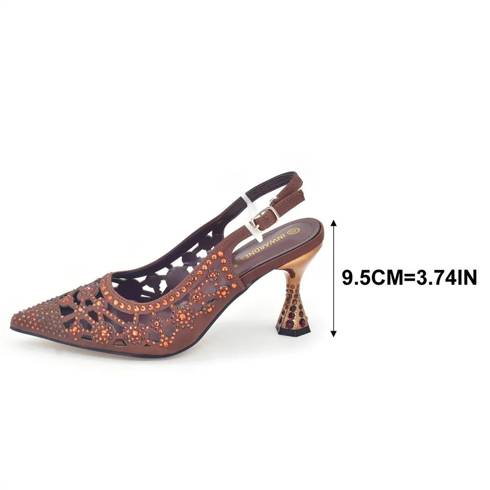 Brown Hollow Out Heels & Matching Clutch Bag Set WH1235 3 Brown Hollow Out Heels & Matching Clutch Bag Set WH1235 - Image 3